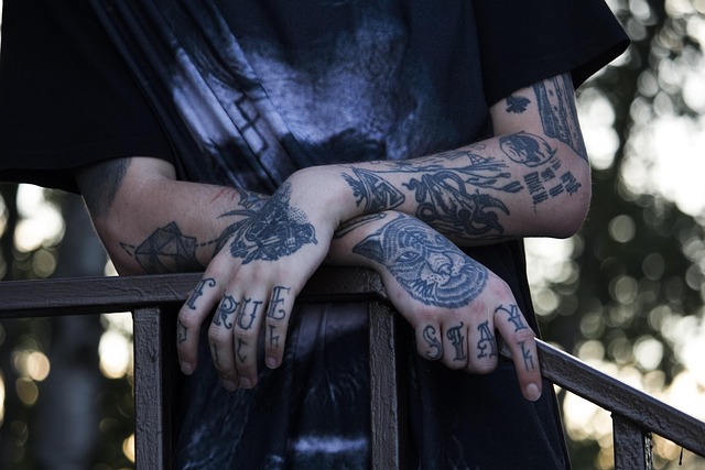 blackwork dotwork tattoo geometric pattern high contrast shading